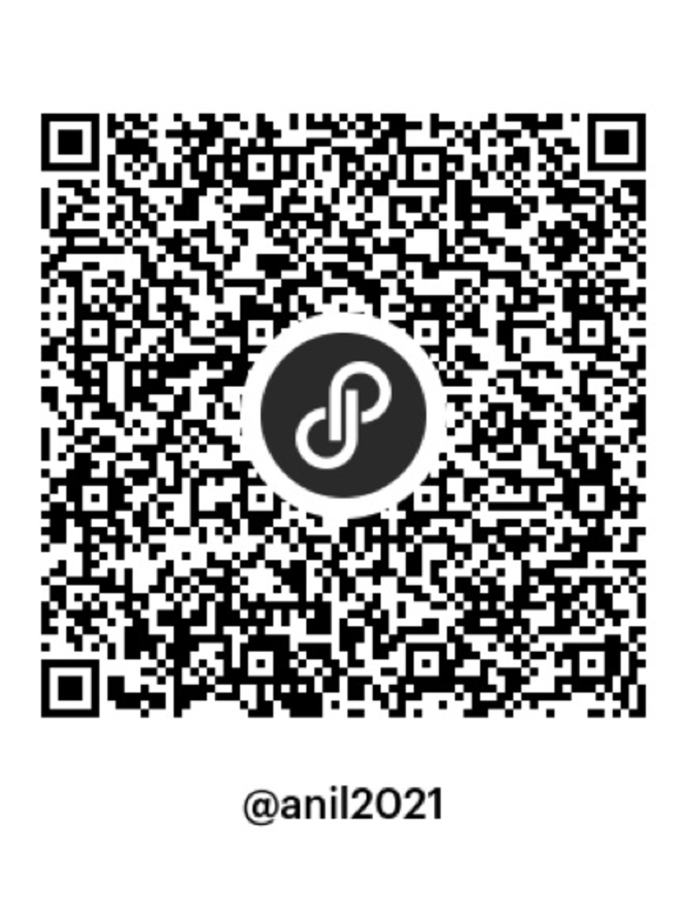 Black and White QR Code Sticker with Central Logo